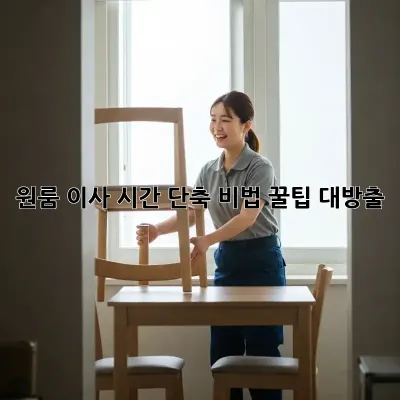 원룸 이사, 시간 단축 비법! 꿀팁 대방출!