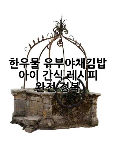 한우물 유부야채김밥: 아이 간식 레시피 완전 정복!