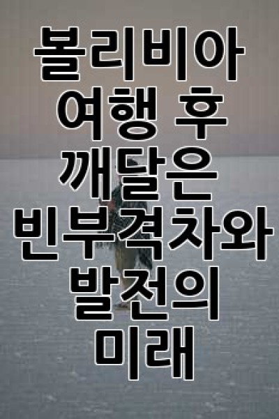 볼리비아 여행 후, 깨달은 빈부격차와 발전의 미래