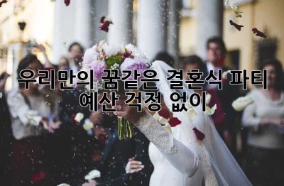 우리만의 꿈같은 결혼식 파티, 예산 걱정 없이! ✨