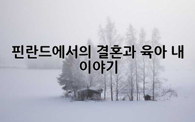 핀란드에서의 결혼과 육아, 내 이야기